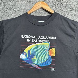 Vintage Harlequin National Aquarium Graphic Single Stitch T-Shirt Large USA Made
